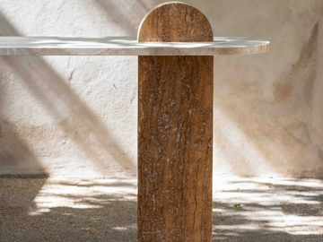GOL002 - Travertine console table by LO Contemporary - view 3